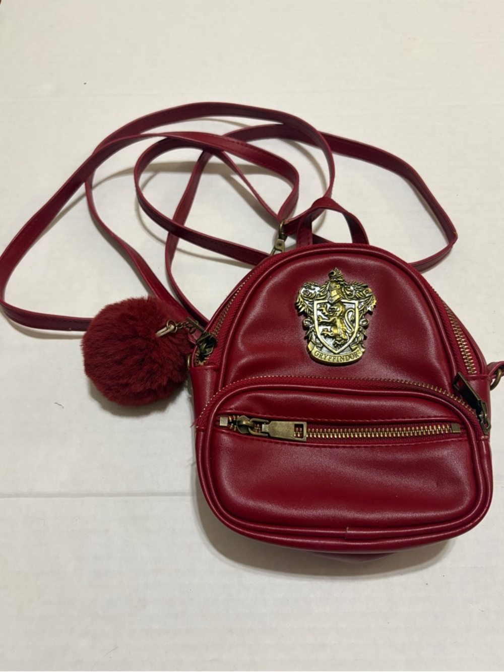 Gryffindor Harry Potter Mini Crossbody Backpack Dark Red Small Front Pocket